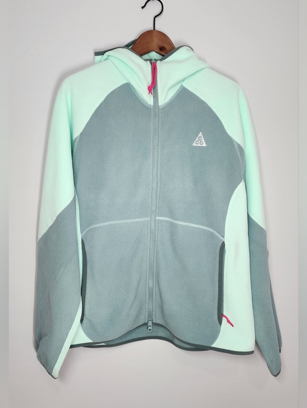 Nike ACG Wolf Polartec Hoodie Fleece Mint Green Thermal HJ2460-353 Size M
